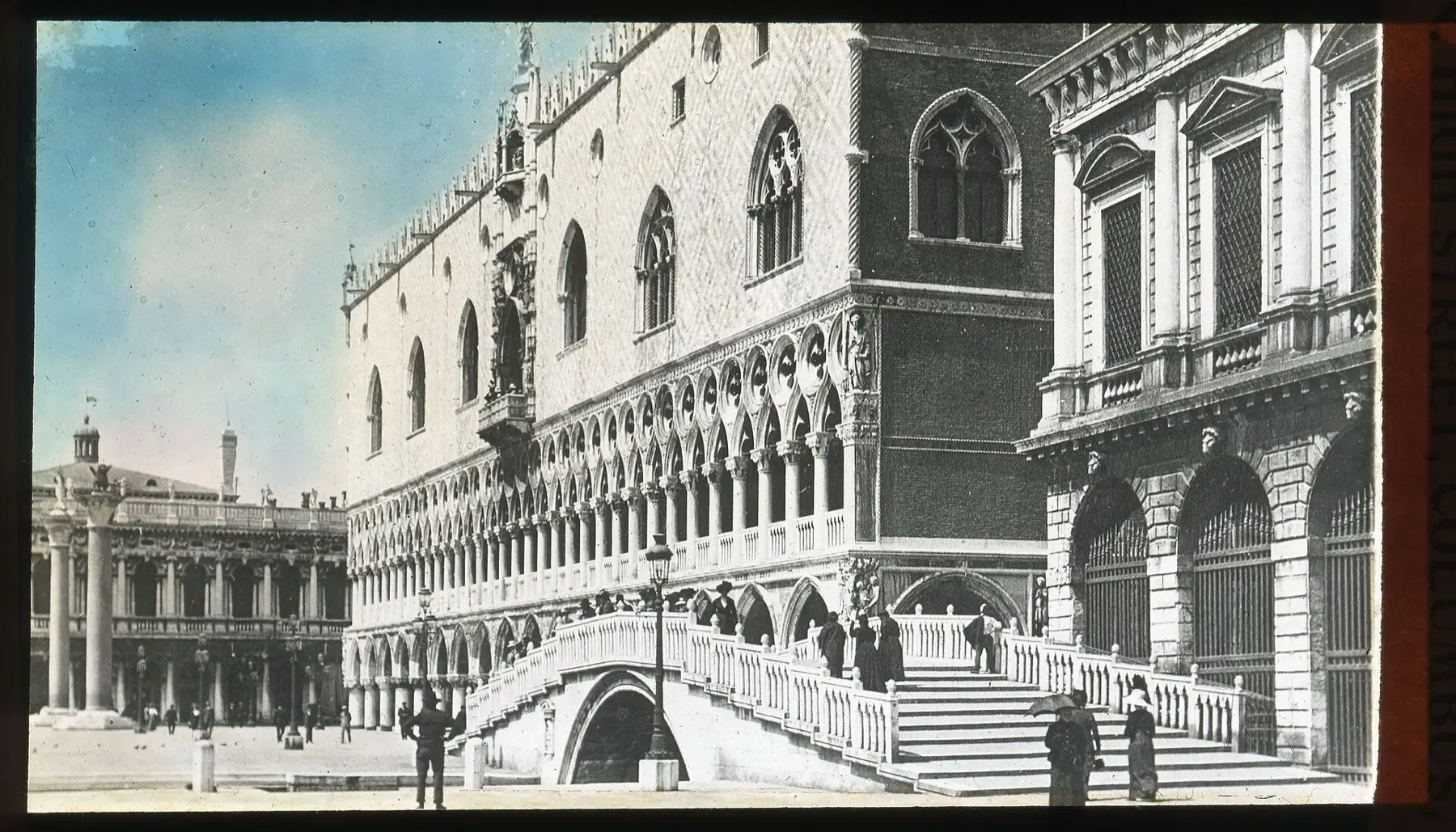 Historische Ansicht des Dogenpalasts und des Ponte della Paglia